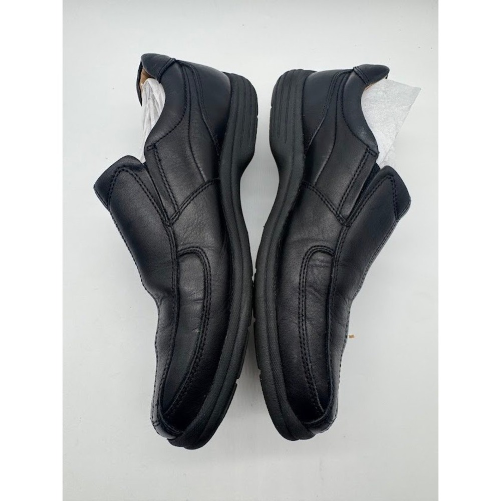 Johnston & Murphy XC4 Mens Black Leather Slip On‎ Loafers Square Moc Toe Shoes